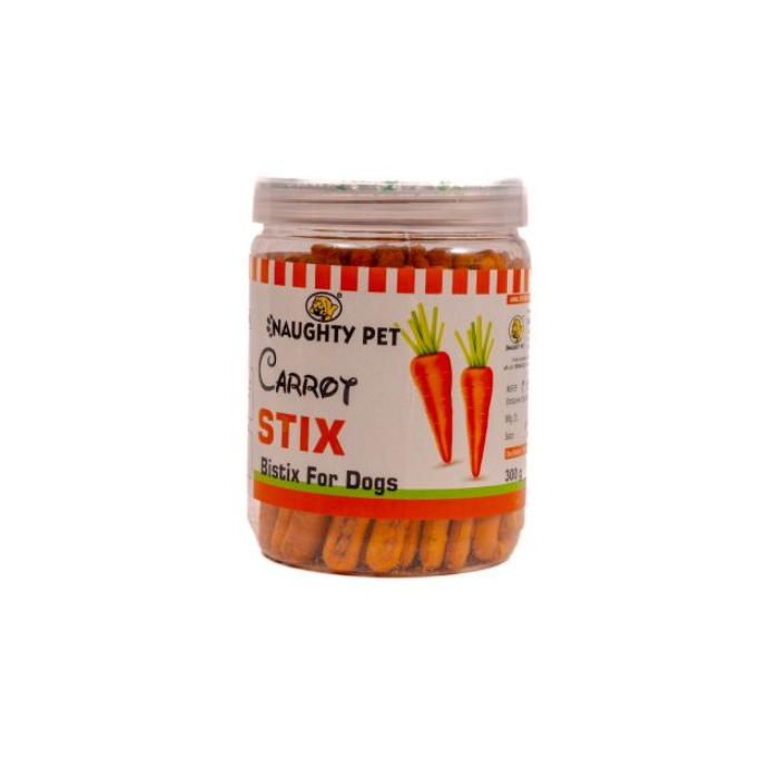Naughty Pet Dog Treats - Carrot Stix Jar (Veg) (300g)