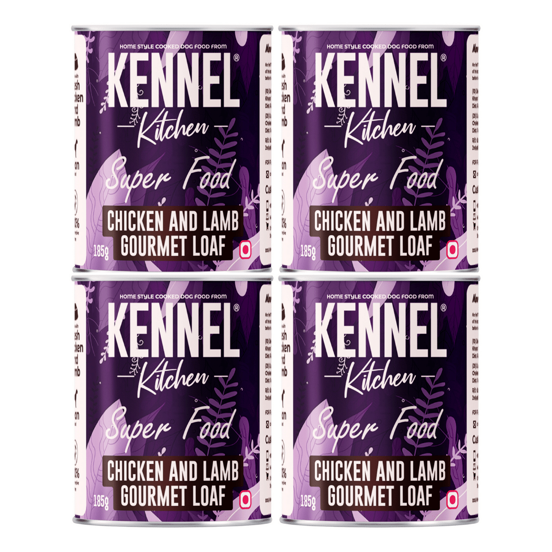 Kennel Kitchen Wet Dog Super Food - Chicken & Lamb Gourmet (Pack of 4 x 185g)