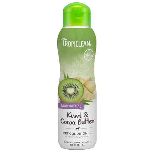 Tropiclean Kiwi & Cocoa Butter Pet Conditioner, Moisturising - 355ml - Petsy