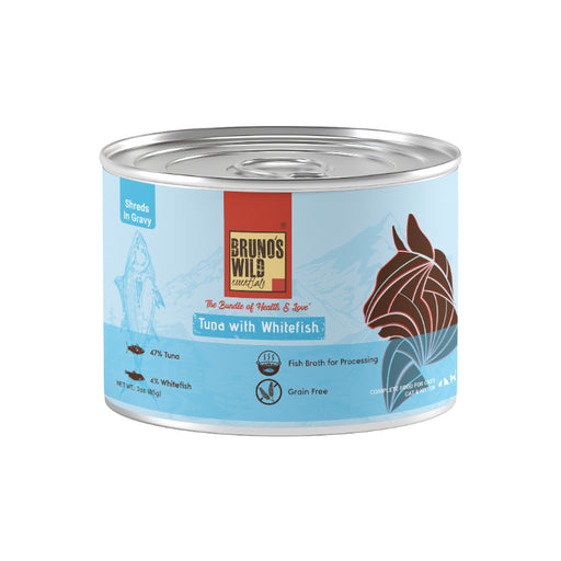 Bruno's Wild Essentials Wet Cat Food - Tuna with Whitefish in Gravy (85g)