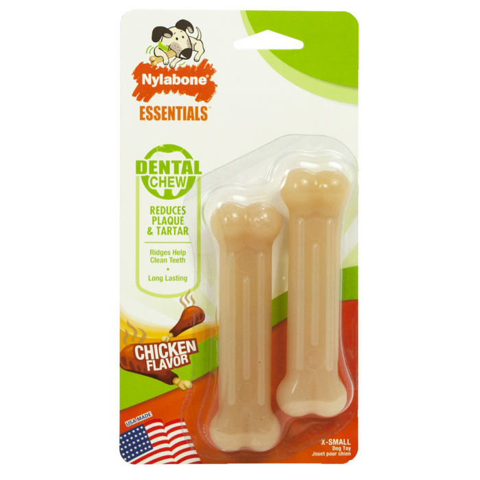 Nylabone  Dog Toy - Daily Dental Durable Chew - 2 pack (XS)
