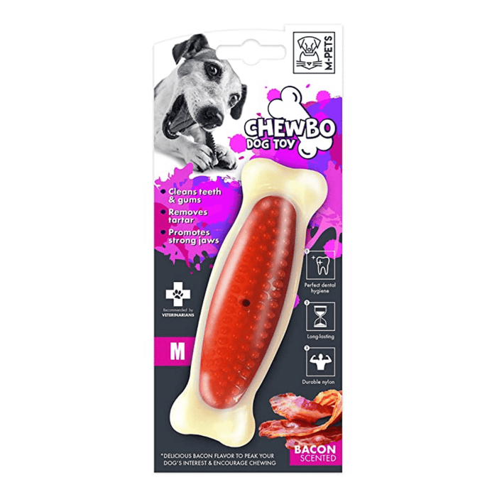 M-Pets Dog Chew Toys - Chewbo Dental Bone - Bacon Scented