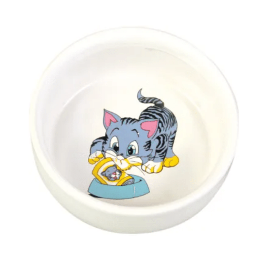 Trixie Ceramic Cat Feeding Bowl (Cat Design)