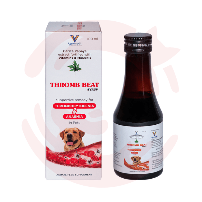 Venkys Supplement for Cats & Dogs - Thromb Beat Syrup Remedy For Anaemia (100ml)